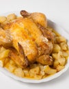 Roasted Chicken with potatos Royalty Free Stock Photo