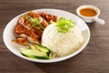 Roasted Chicken Rice from a hawker stall Royalty Free Stock Photo