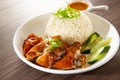 Roasted Chicken Rice from a hawker stall Royalty Free Stock Photo