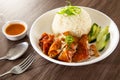 Roasted Chicken Rice from a hawker stall Royalty Free Stock Photo