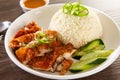Roasted Chicken Rice from a hawker stall Royalty Free Stock Photo