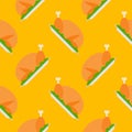 roasted chicken or turkey seamless pattern vector illustration Royalty Free Stock Photo