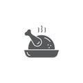Roasted chicken vector icon isolated on white background Royalty Free Stock Photo