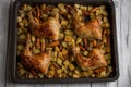 Roasted chicken with vegetables Royalty Free Stock Photo