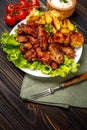 Roasted chicken wings with herbs Royalty Free Stock Photo