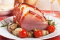 Roasted christmas ham Royalty Free Stock Photo