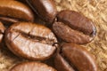 Roasted coffe beans macro Royalty Free Stock Photo