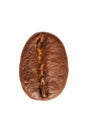 Roasted coffee bean close-up. Isolated on a white background. Macro. Royalty Free Stock Photo