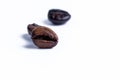 Roasted coffee beanon white Royalty Free Stock Photo