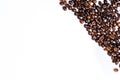 Roasted coffee beanon white Royalty Free Stock Photo