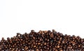 Roasted coffee beanon white Royalty Free Stock Photo
