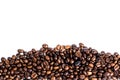 Roasted coffee beanon white Royalty Free Stock Photo