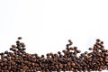 Roasted coffee beanon white Royalty Free Stock Photo