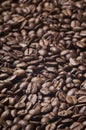 Roasted coffee beans background - full frame detail. Royalty Free Stock Photo