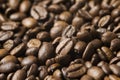 Roasted coffee beans background - full frame detail. Royalty Free Stock Photo