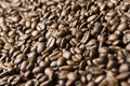 Roasted coffee beans background - full frame detail. Royalty Free Stock Photo