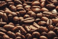 Roasted coffee beans background. international day of coffee. Close up. Selective focus