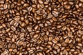 roasted coffee beans, can be used as a background. Royalty Free Stock Photo