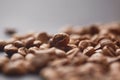 Roasted coffee beans close up. Espresso dark, aroma, black caffeine drink. Royalty Free Stock Photo