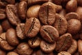 Roasted coffee beans close up. Espresso dark, aroma, black caffeine drink. Royalty Free Stock Photo