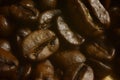 Roasted coffee beans close-up macro, coffee background, coffee mood