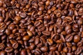 Roasted coffee beans close-up macro photo Royalty Free Stock Photo