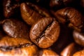 Roasted coffee beans close-up macro photo Royalty Free Stock Photo