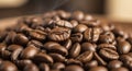 Roasted coffee beans close-up macro Royalty Free Stock Photo
