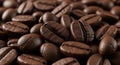 Roasted coffee beans close-up view Royalty Free Stock Photo