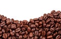 Roasted coffee beans with copy space on the top Royalty Free Stock Photo