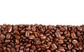 Roasted coffee beans with copy space on the top Royalty Free Stock Photo