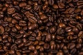 Roasted coffee beans detail, close up view, coffee concept, coffee detail Royalty Free Stock Photo