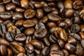 Roasted coffee beans detail, close up view, coffee concept, coffee detail Royalty Free Stock Photo