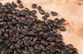 Roasted coffee beans. Detail view of the texture Royalty Free Stock Photo