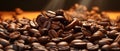 Roasted Coffee Beans Fall On Pile