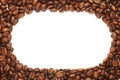 Oval frame from coffee beans Royalty Free Stock Photo