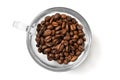 Roasted coffee beans in a glass cup Royalty Free Stock Photo