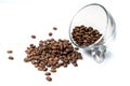 Roasted coffee beans in a glass cup Royalty Free Stock Photo