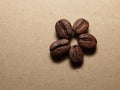 Roasted Coffee Beans on paper texture Royalty Free Stock Photo