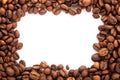 Roasted coffee beans with space for advertising text isolated Royalty Free Stock Photo