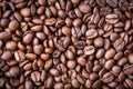 Roasted coffee beans texture background / Close up coffee bean top view Royalty Free Stock Photo