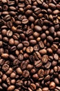 Roasted coffee beans, closeup texture