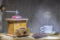 Roasted coffee beans in vintage setting Royalty Free Stock Photo