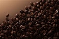 Roasted coffee delight Aerial view of hot coffee beans, 3D