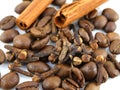 Roasted coffee and spice Royalty Free Stock Photo