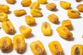Roasted corn nuts on white background Royalty Free Stock Photo
