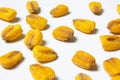 Roasted corn nuts on white background Royalty Free Stock Photo