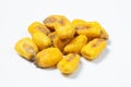 Roasted corn nuts on white background Royalty Free Stock Photo