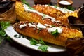 Roasted corn, top view Royalty Free Stock Photo