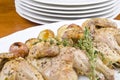 Roasted Cornish Game Hen and Potatoes Royalty Free Stock Photo